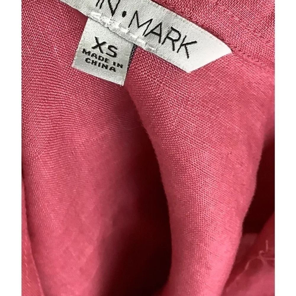 John Mark Sz Xs 100% Linen Button Tunic Top Pink … - image 5